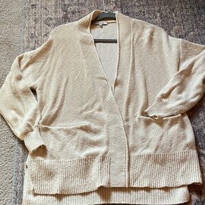 Womens Cream Open-Front Sweater